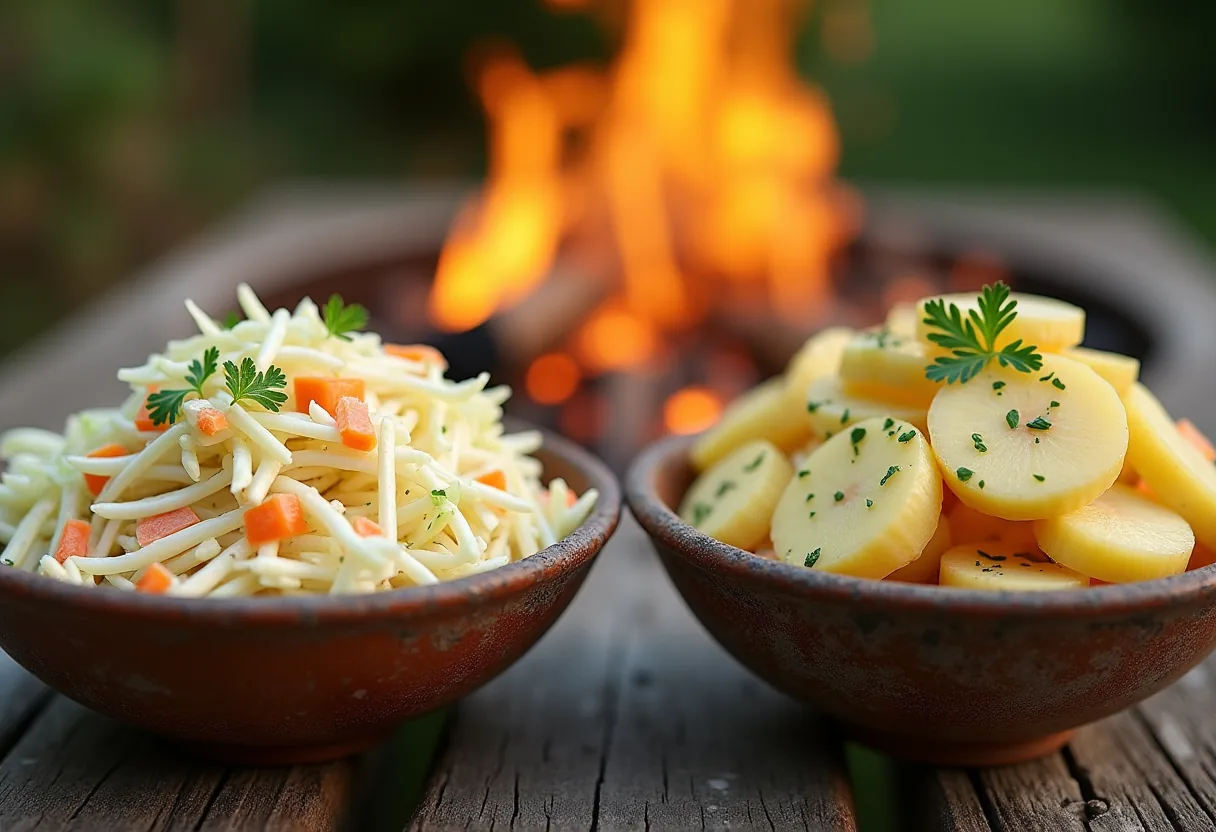 BBQ köretek és saláták: coleslaw, krumplisaláta és a tökéletes grill-kísérők